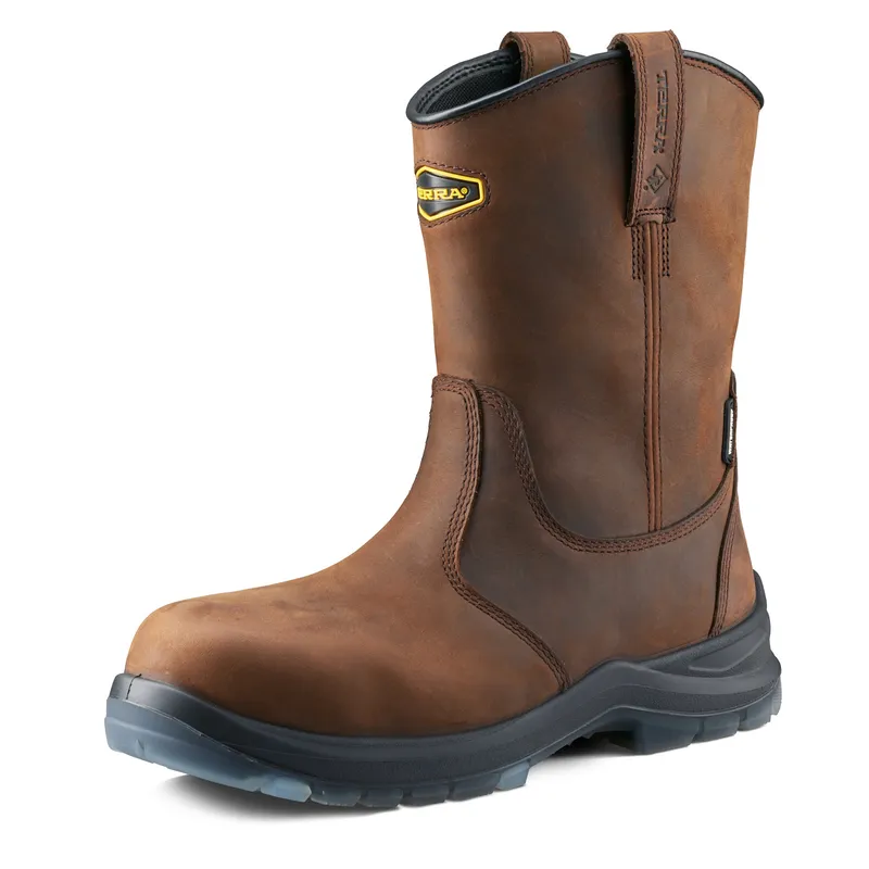Terra Men's Murphy Composite Toe Waterproof Safety Wellington Work Boot - Brown - 1283DB