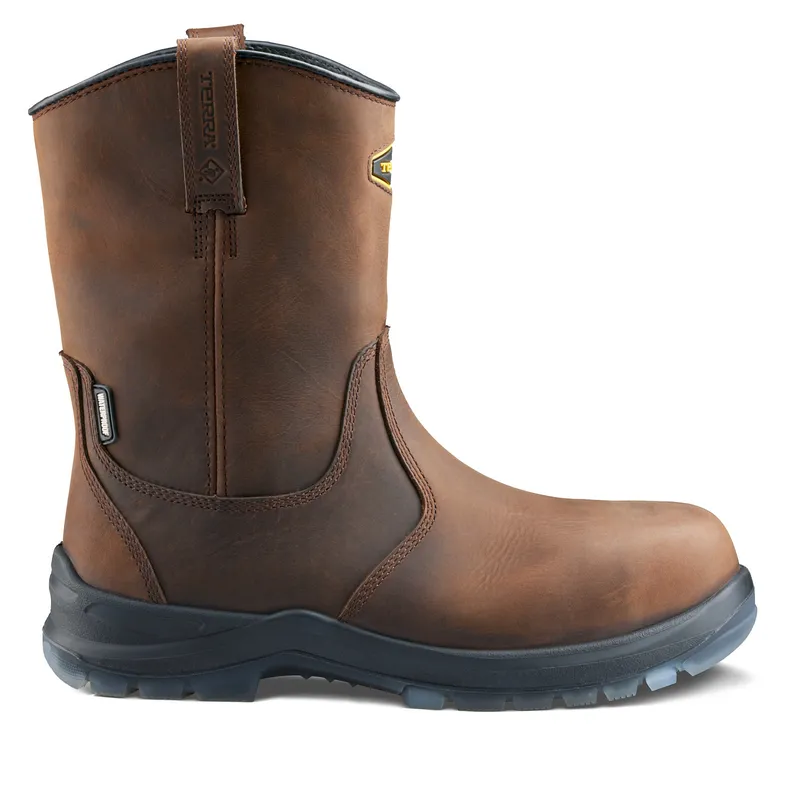 Terra Men's Murphy Composite Toe Waterproof Safety Wellington Work Boot - Brown - 1283DB