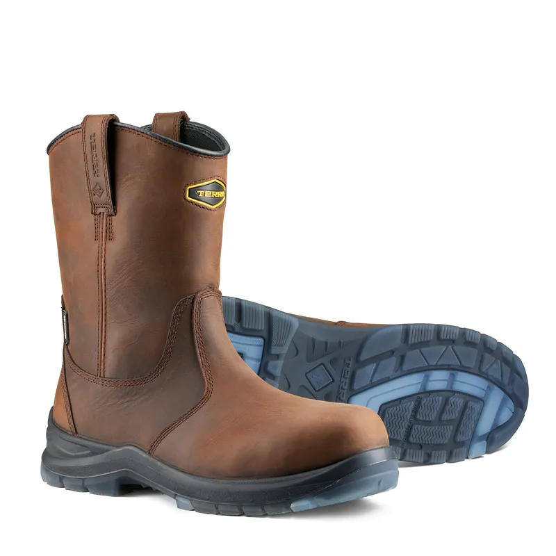 Terra Men's Murphy Composite Toe Waterproof Safety Wellington Work Boot - Brown - 1283DB