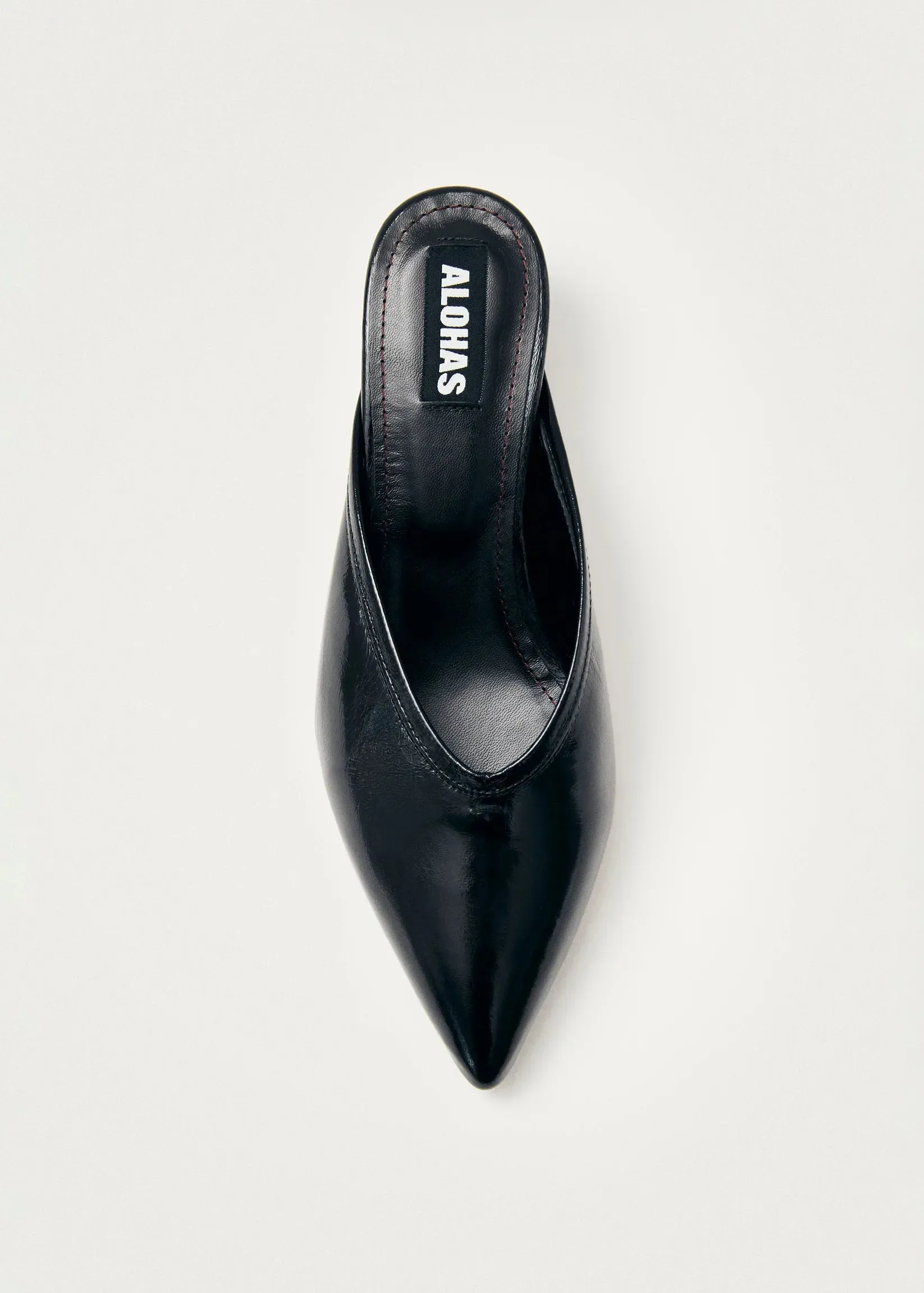 Tessa Onix Black Leather Mules