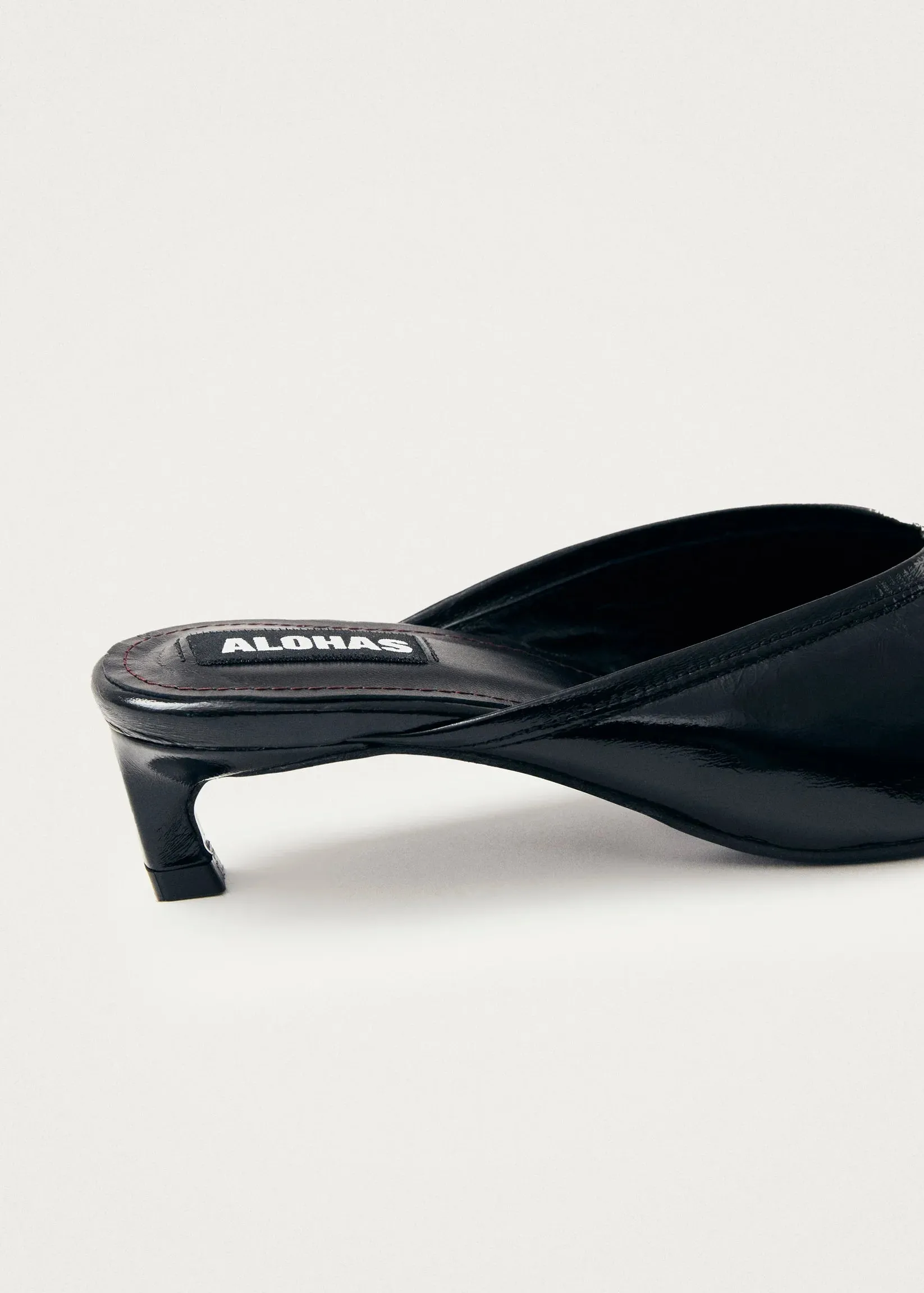 Tessa Onix Black Leather Mules