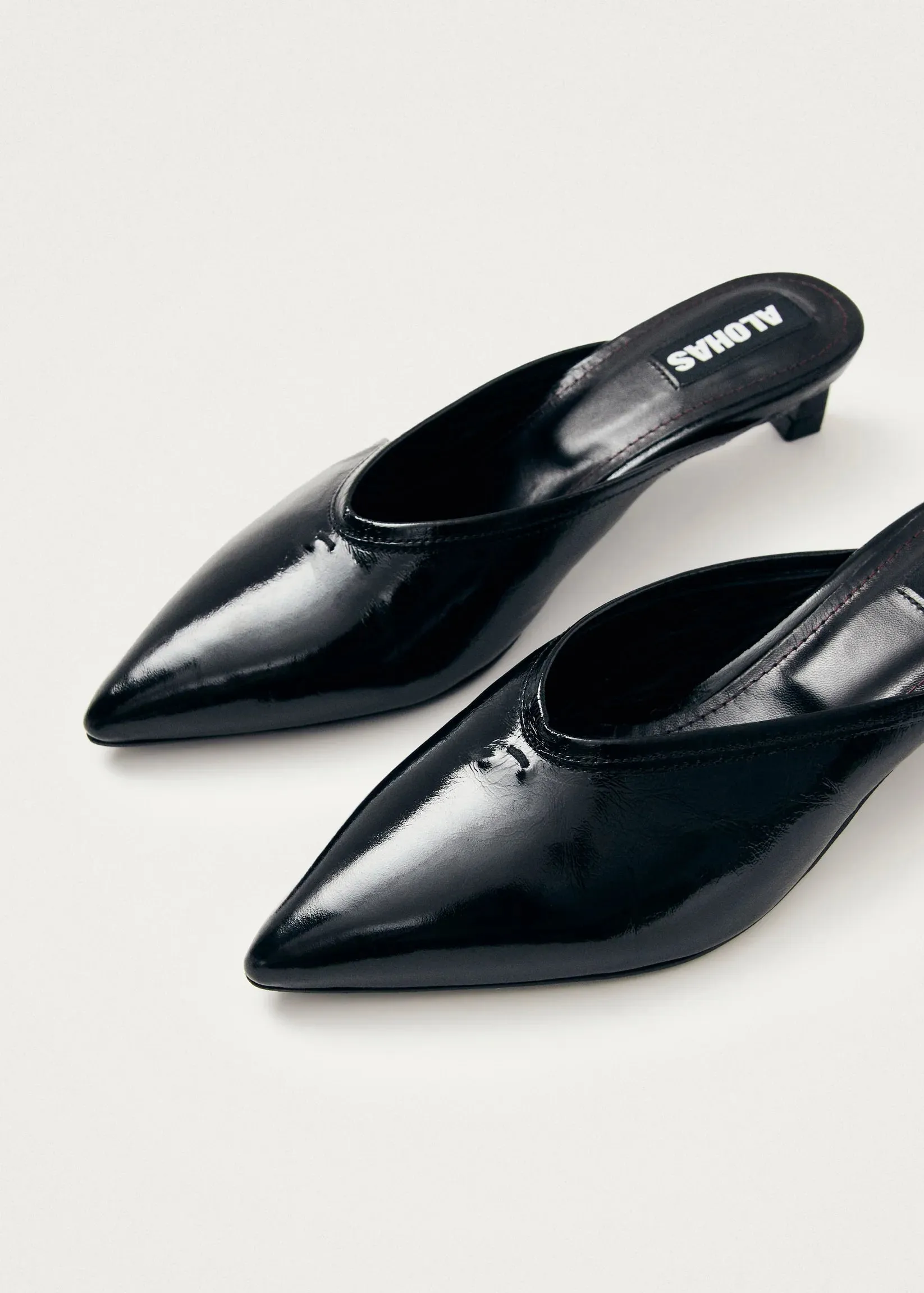 Tessa Onix Black Leather Mules