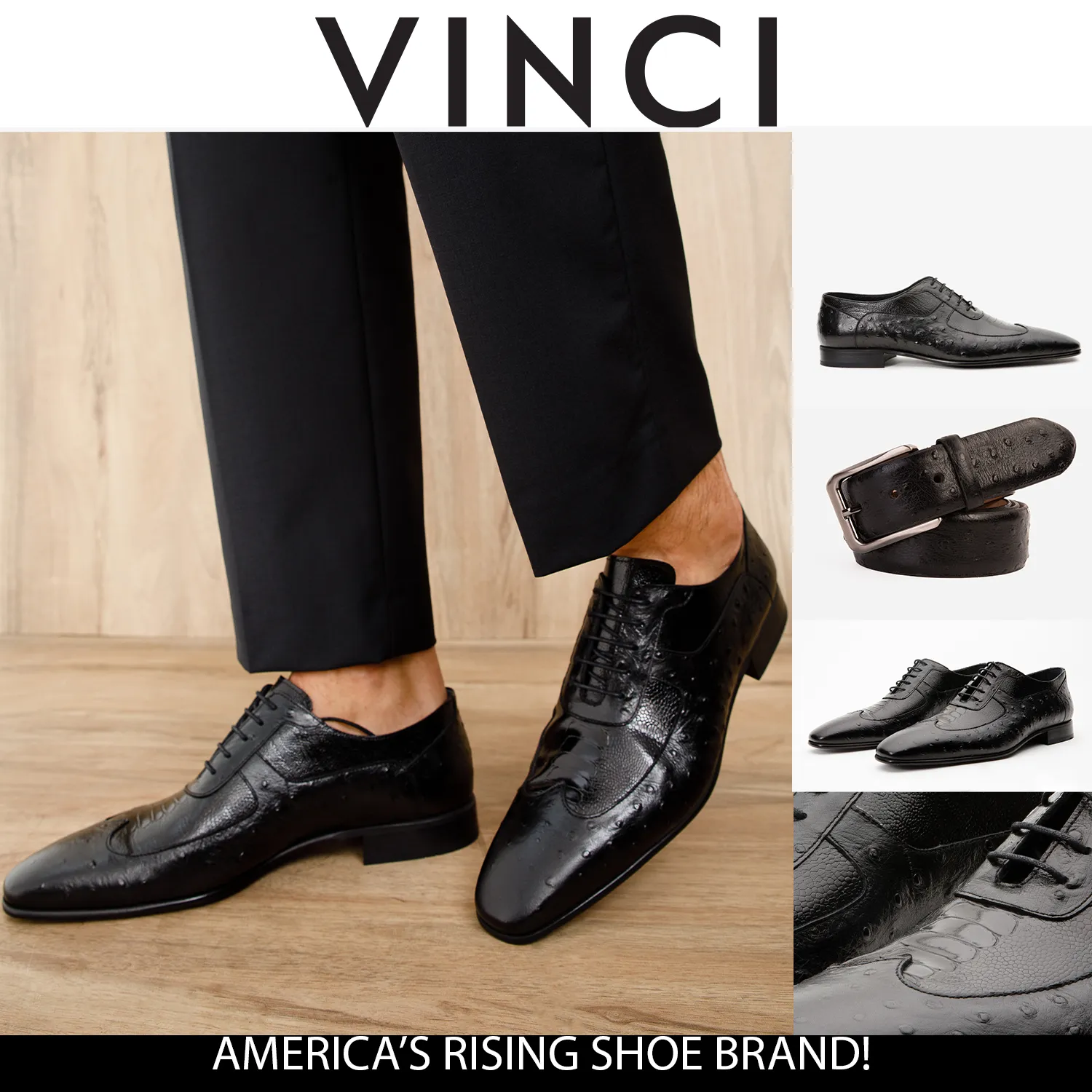 The Alabama Black Wingtip Oxford Men Shoe