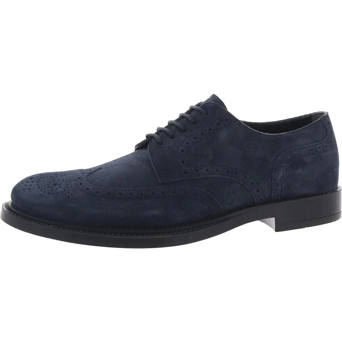 Tods Mens Bucature Forma Wingtip Derby Lace-Up Leather Derby Shoes