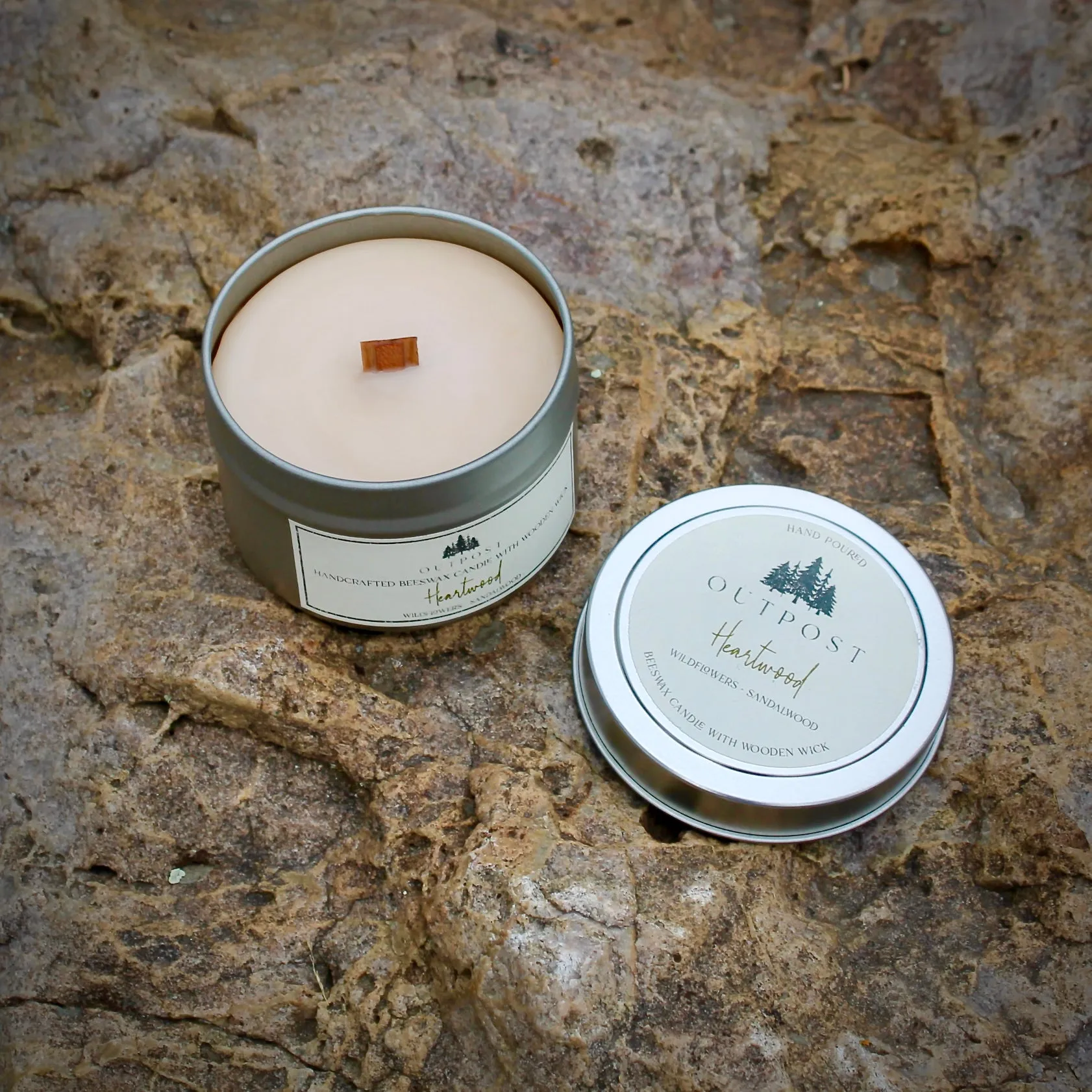 Travel Tin Beeswax Candles with Wooden Wicks