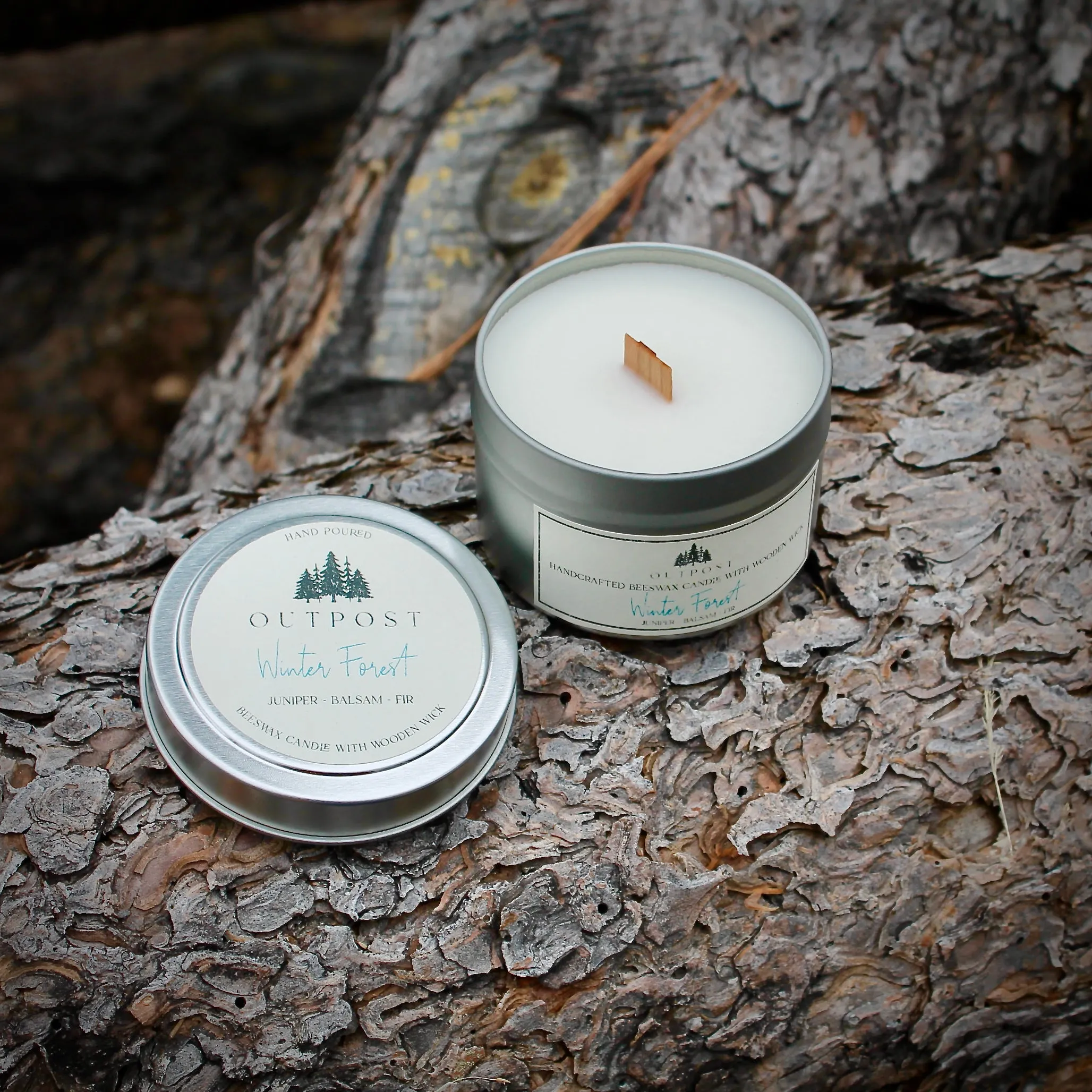 Travel Tin Beeswax Candles with Wooden Wicks