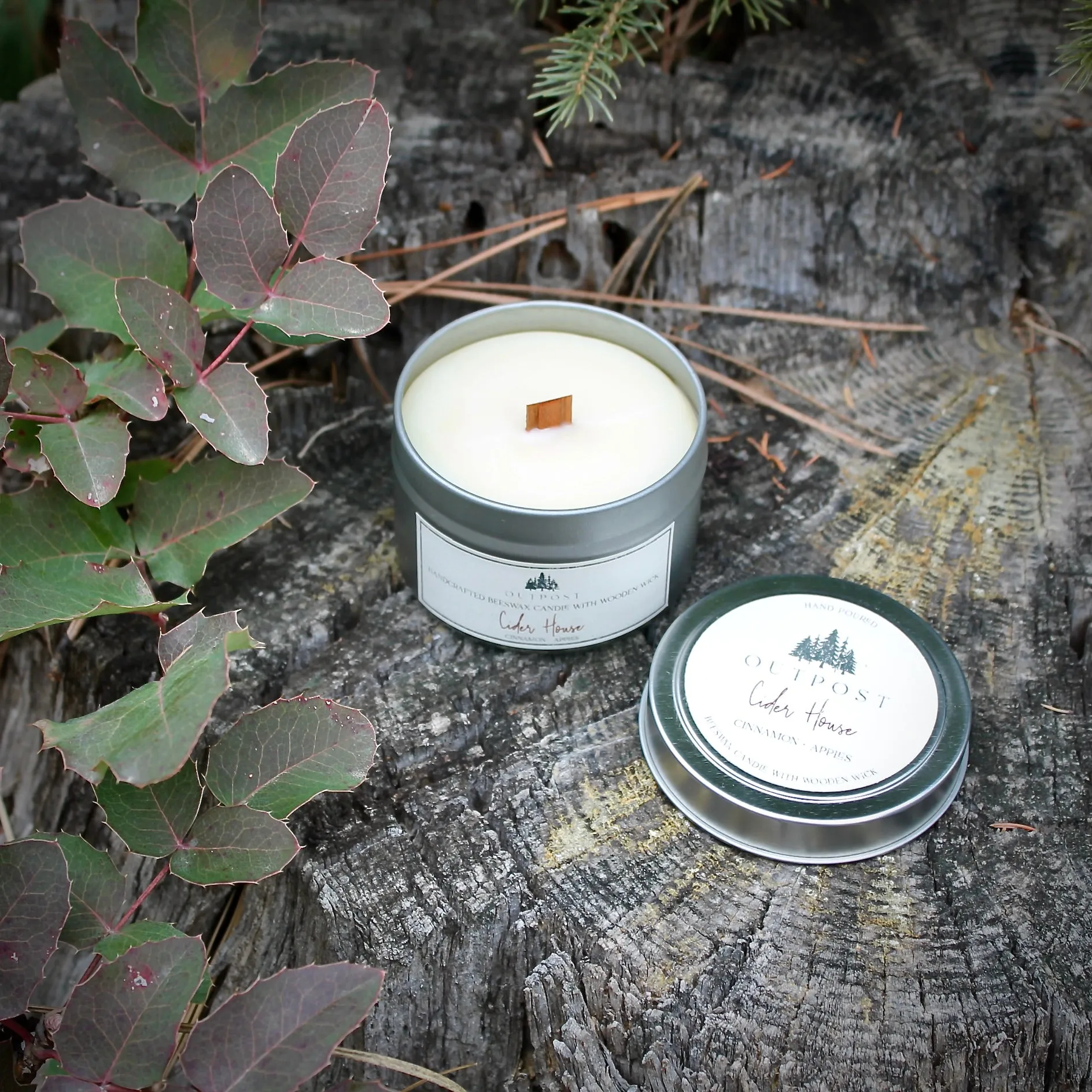 Travel Tin Beeswax Candles with Wooden Wicks