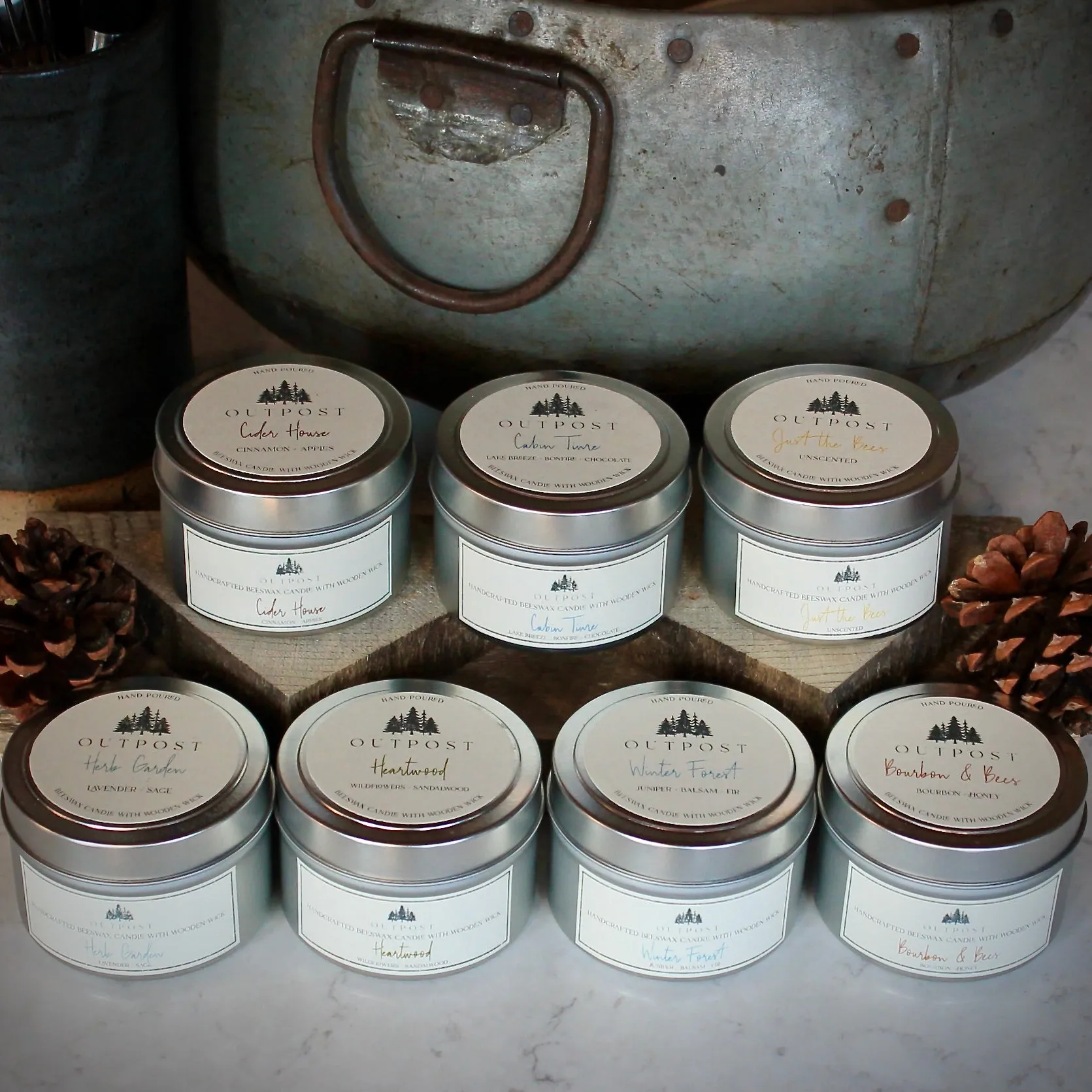 Travel Tin Beeswax Candles with Wooden Wicks