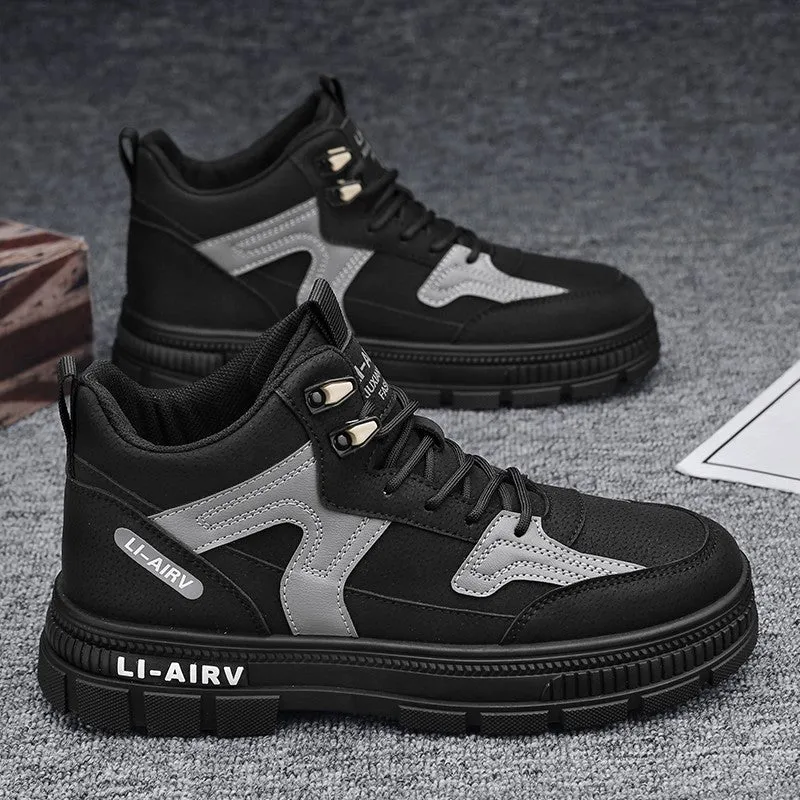 Trendy Plus Size Men's High Top Board Shoes - Stylish Footwear