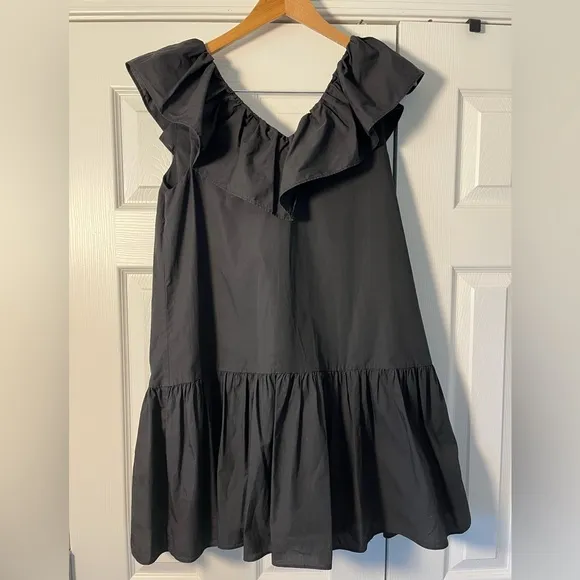 Tuckernuck Hyacinth House Mini Jo Black Ruffle Sleeveless Dress Sz M EUC