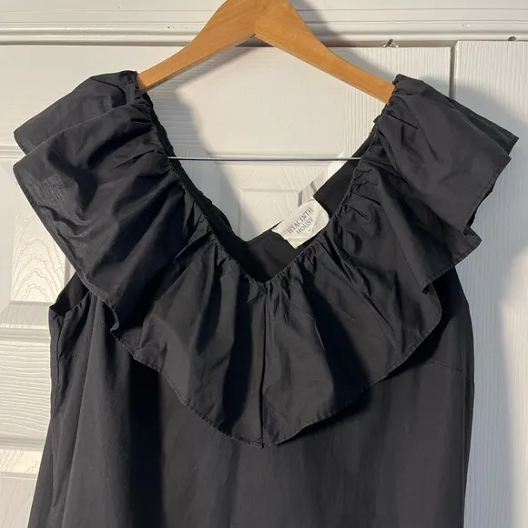 Tuckernuck Hyacinth House Mini Jo Black Ruffle Sleeveless Dress Sz M EUC