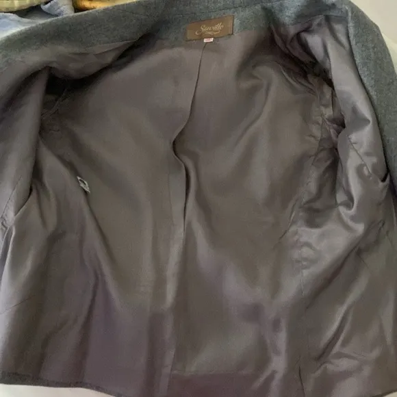 Vintage Gray Saville Wool Blend Button Size 14 Blazer Winter  Office Plus Size