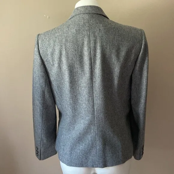 Vintage Gray Saville Wool Blend Button Size 14 Blazer Winter  Office Plus Size