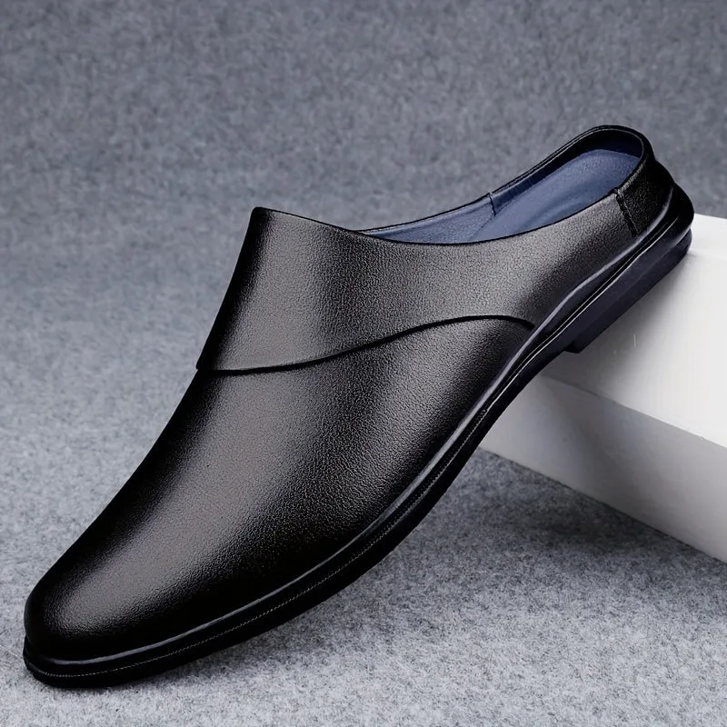 Vintage Leather Mules- Black
