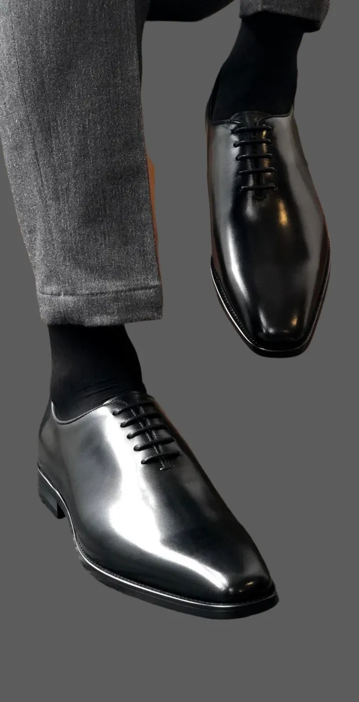 Washington Oxford Leather Business Shoes original Cow Leather in Black