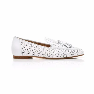White Nappa Tassel Loafer
