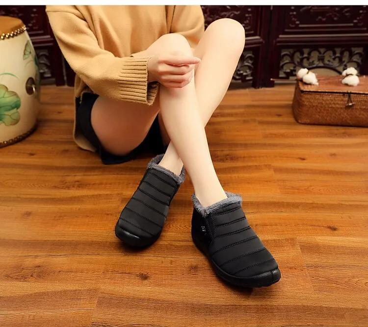 Winter Casual Shoes Women Warm Fur Ankle Sneakers