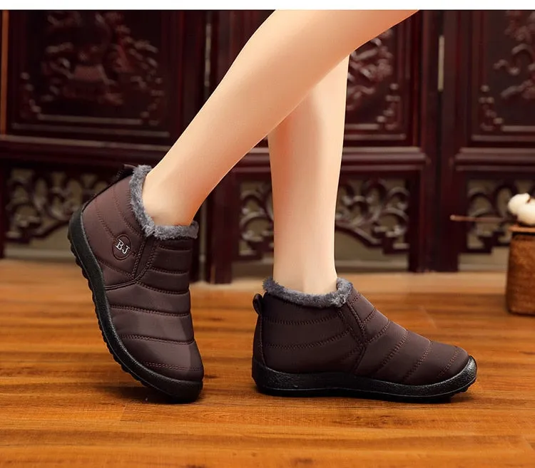 Winter Casual Shoes Women Warm Fur Ankle Sneakers