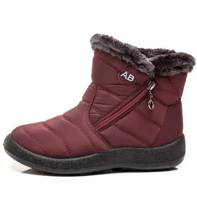 Winter Waterproof Womens Boots Elegant Cotton Fabric Soft Comfortable Warm Design For Women