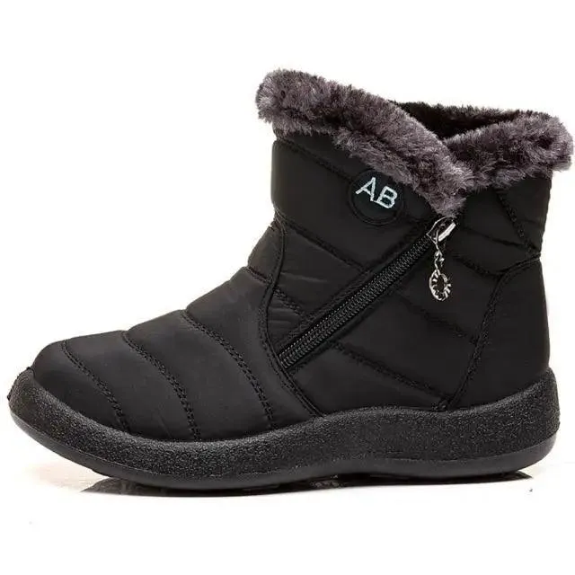 Winter Waterproof Womens Boots Elegant Cotton Fabric Soft Comfortable Warm Design For Women