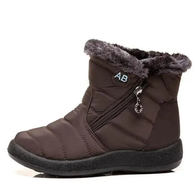 Winter Waterproof Womens Boots Elegant Cotton Fabric Soft Comfortable Warm Design For Women