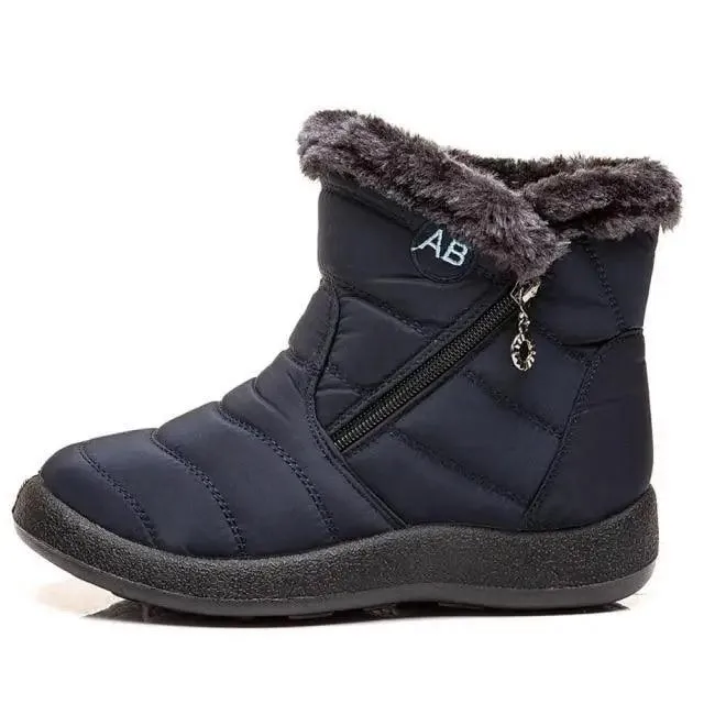 Winter Waterproof Womens Boots Elegant Cotton Fabric Soft Comfortable Warm Design For Women