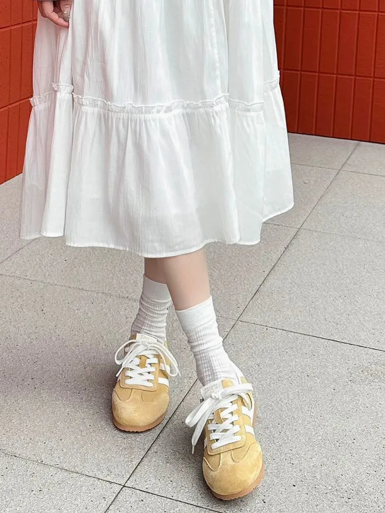 Women Plus Size Breathable Mesh Suede Breathable Casual Sneakers