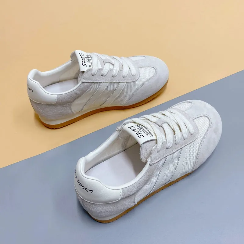Women Plus Size Breathable Mesh Suede Breathable Casual Sneakers