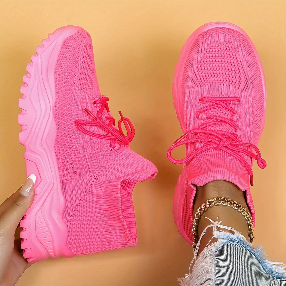 Women's Chunky Mesh Trainer Sneaker with Lace | Perfect for All Seasons