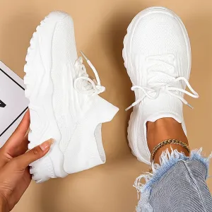 Women's Chunky Mesh Trainer Sneaker with Lace | Perfect for All Seasons