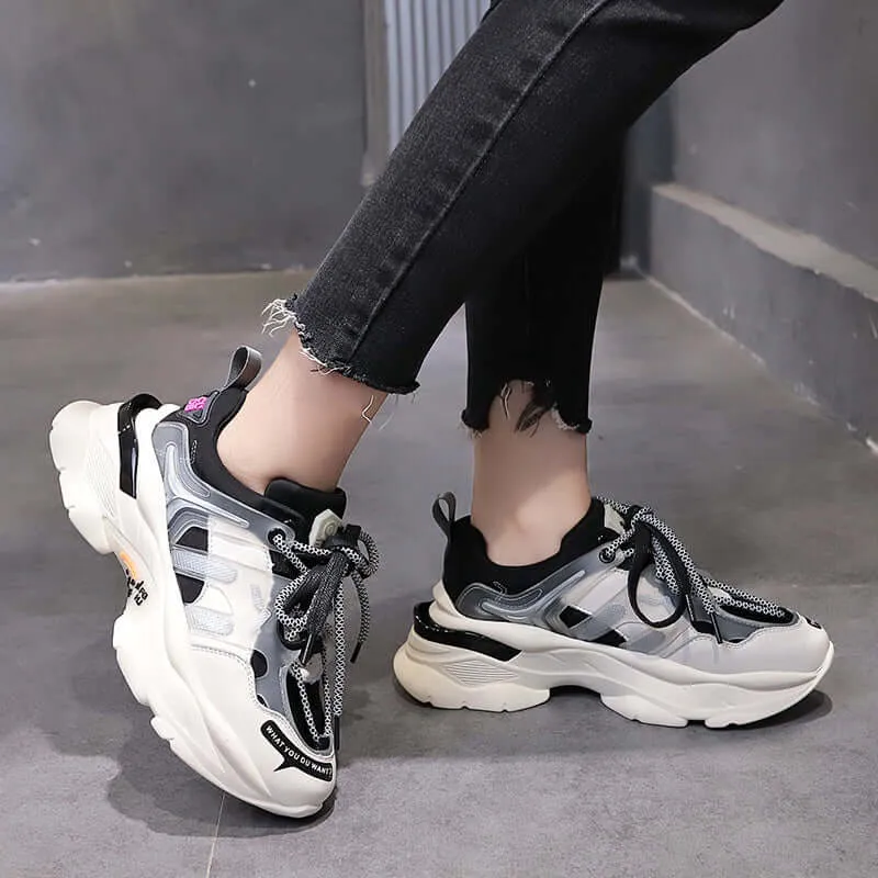 Women's Platform Sneakers 2020 Brand Fashion Breathable Men Chunky Trainers Casual Soft Ladies Footwear Plus Sizes Shoes
