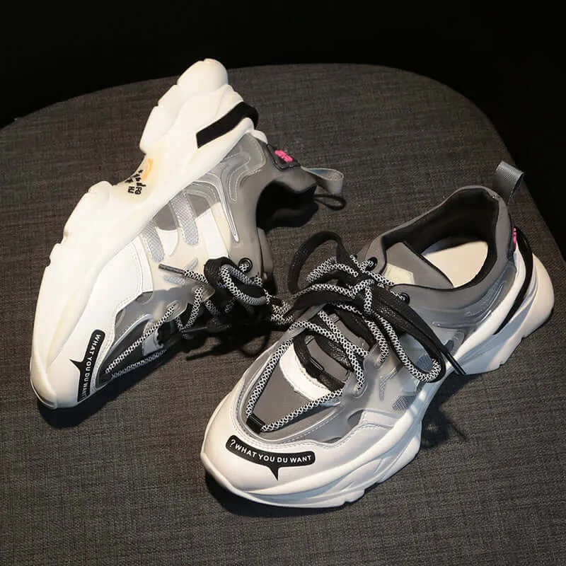 Women's Platform Sneakers 2020 Brand Fashion Breathable Men Chunky Trainers Casual Soft Ladies Footwear Plus Sizes Shoes