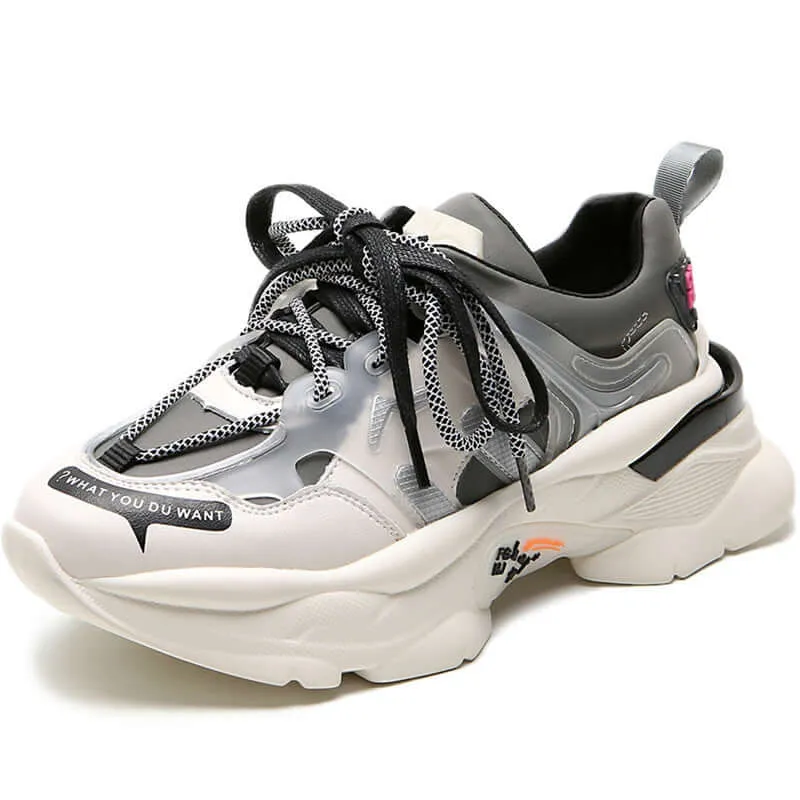 Women's Platform Sneakers 2020 Brand Fashion Breathable Men Chunky Trainers Casual Soft Ladies Footwear Plus Sizes Shoes