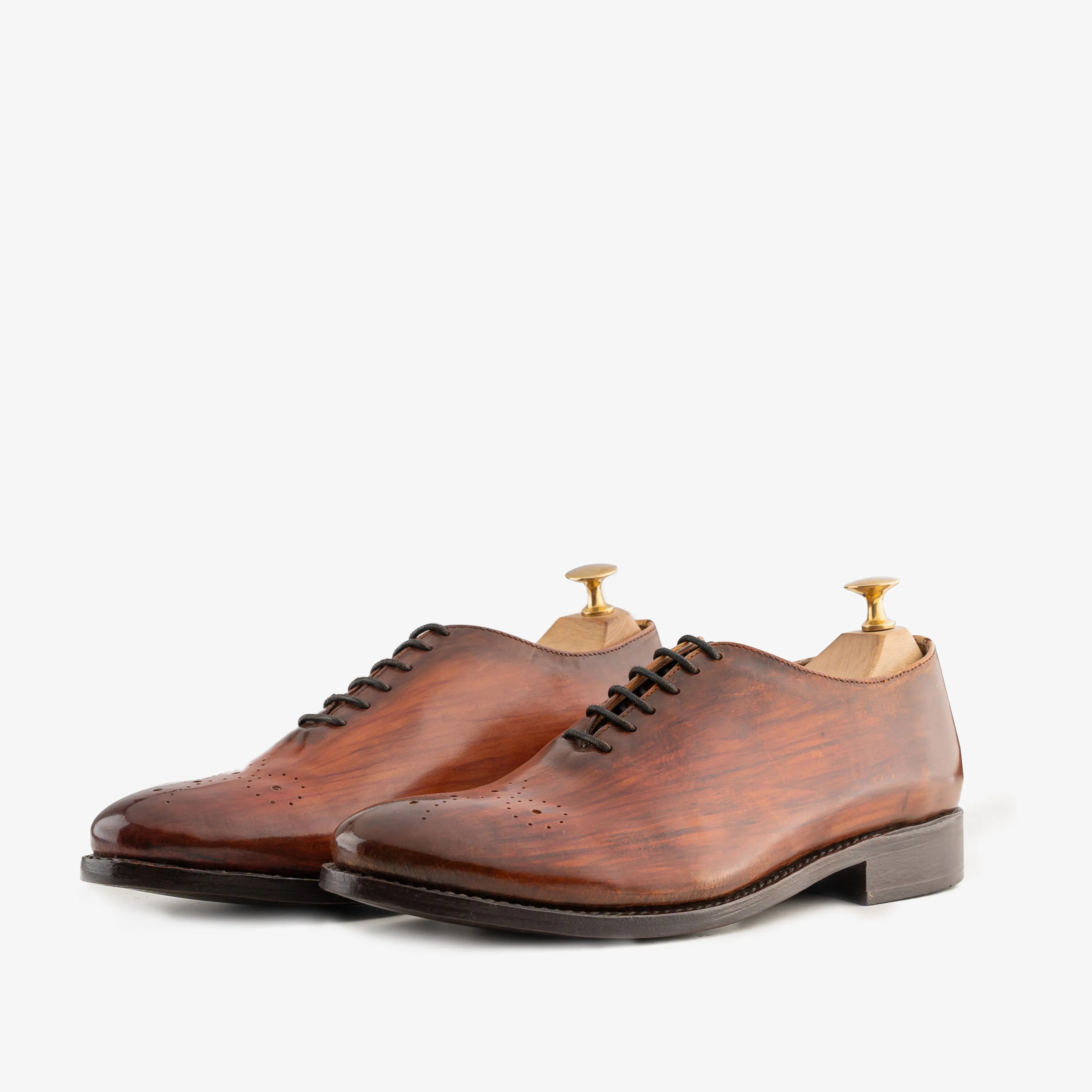 Wooden Brown Wholecut Oxfords - Made to Order