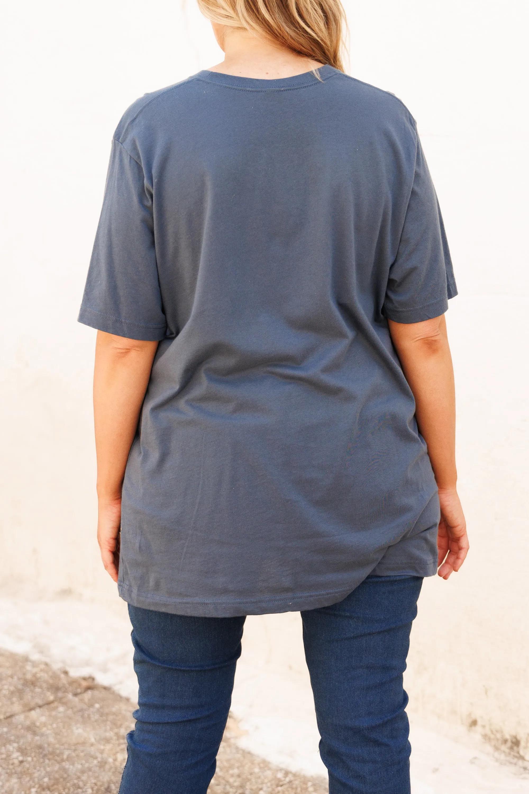 Yay Sports Tee, Vintage Navy