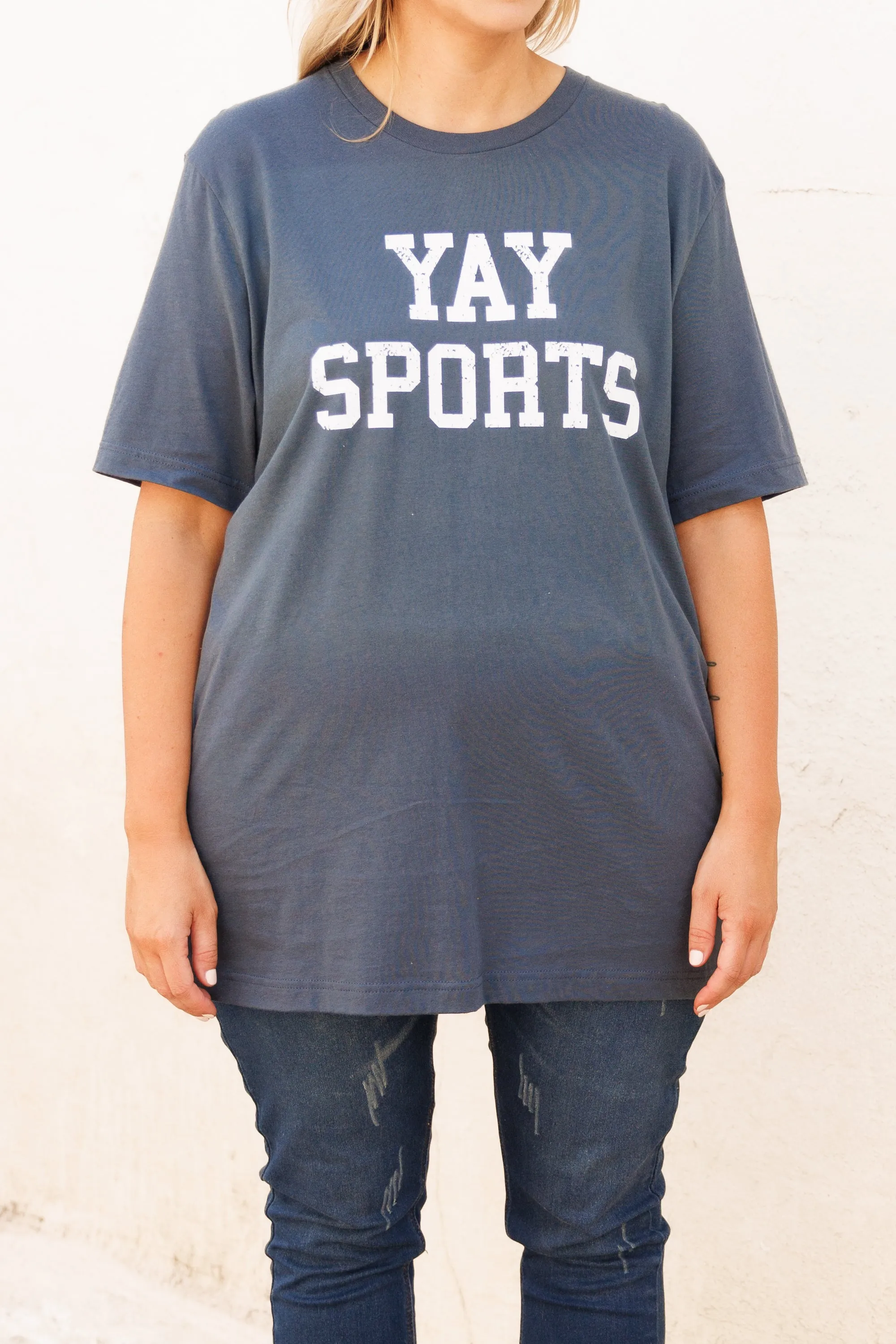 Yay Sports Tee, Vintage Navy