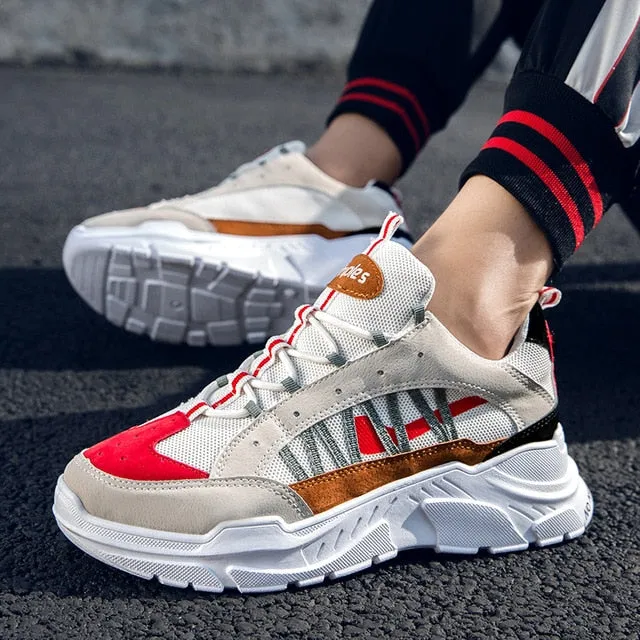 YRRFUOT Men's Fashion Sneakers Autumn New Thick bottom Man Casual Shoes Brand Outdoor Light Non-slip Flats Shoes Hard-Wearing 44